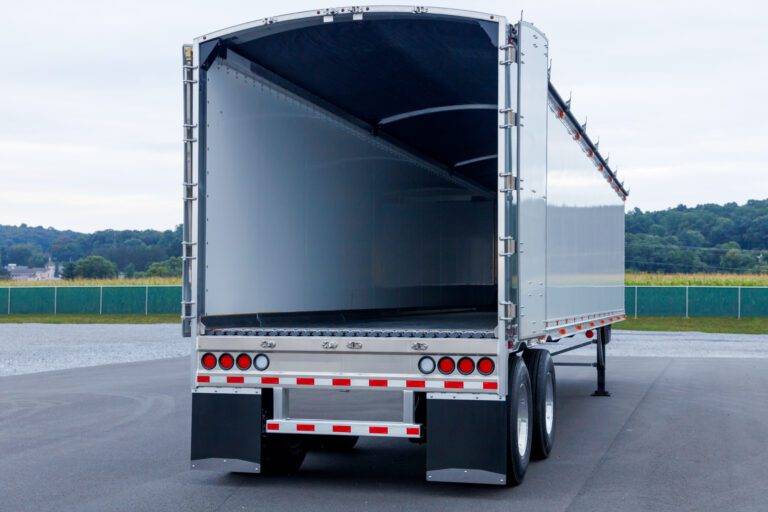 back of open trailer